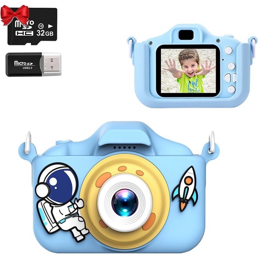 กล้องวิดีโอดิจิทัล หน้าจอ IPS 2.0 นิ้ว 1080P 40M HD การ์ด SD 32GB พร้อมเครื่องอ่าน ของขวัญวันเกิด คริสต์มาส สําหรับเด็กอายุ 2-10 ปี