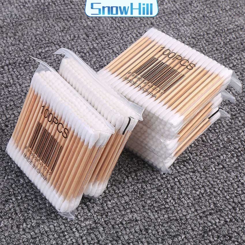 S.H สำลีก้านด้ามไม้  หัวคู่คัตเติ้ลบัต สำลีแบบไม้  1 แพ็ค บรรจุ 80 ก้าน Cotton swab