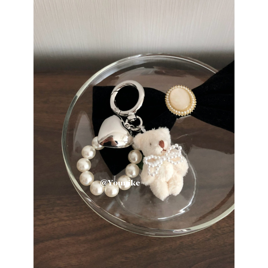 พวงกุญแจ จี้รูปโบว์ หมีน่ารัก สไตล์เกาหลี สําหรับ AirPods