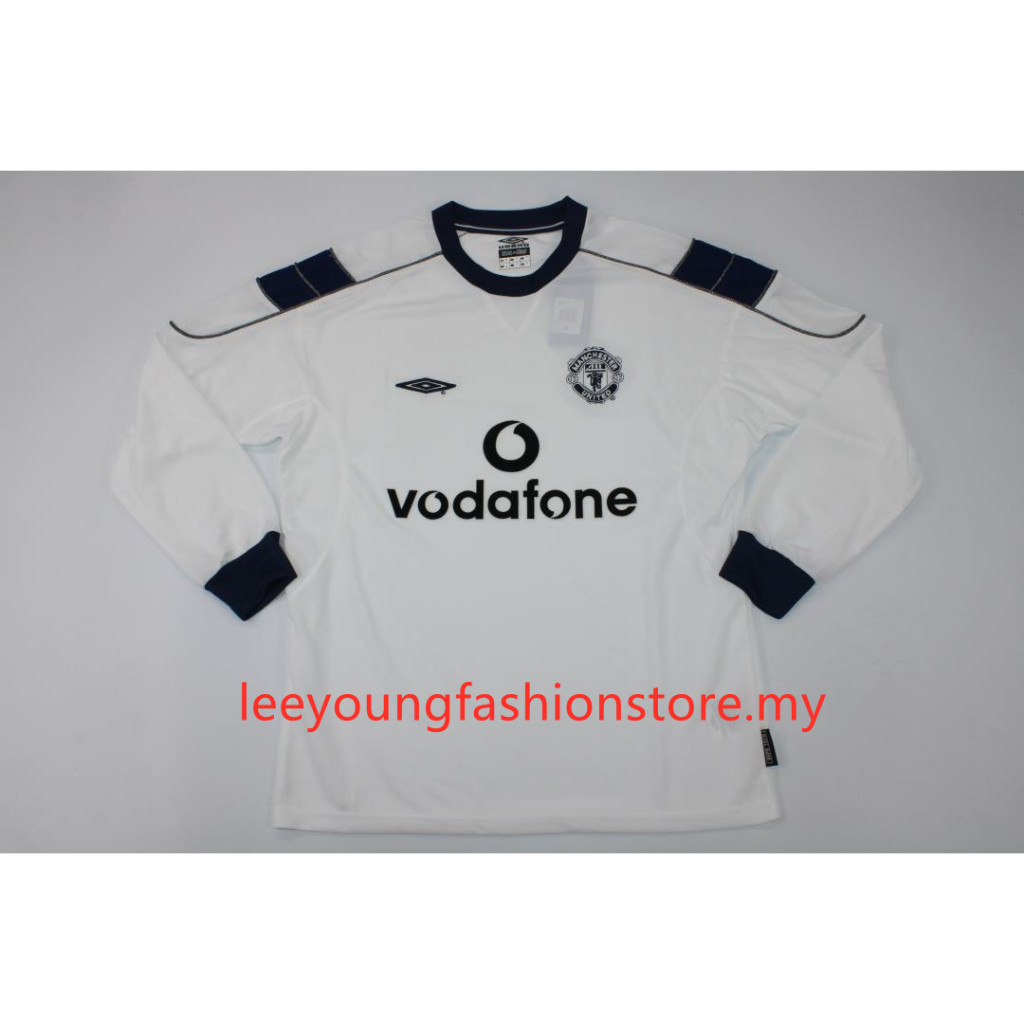 #M 99-00 Away Retro Long Sleeves Soccer Jersey Football #BECKHAM
