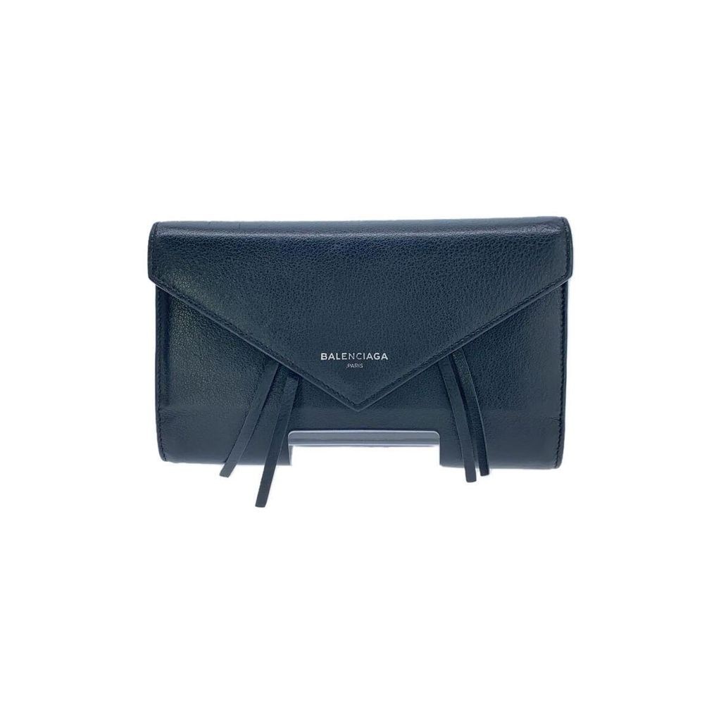 Balenciaga กระเป๋าสตางค์ ใบยาว หนังสีดํา ส่งตรงจากญี่ปุ่น มือสอง
