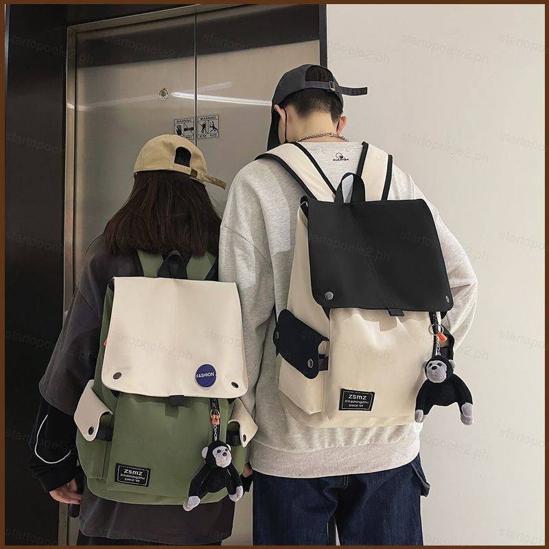 Kira กระเป๋าเป้นักเรียนเกาหลี Ulzzang ฝาพับ เด็กผู้ชาย และเด็กผู้หญิง กระเป๋าเอกสาร ไปข้างนอก แฟชั่น Unisex เดินทาง