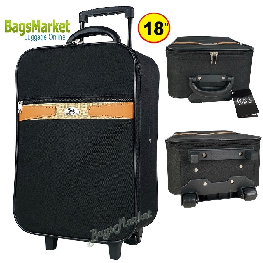 กระเป๋าล้อลาก ิb2b_shop กระเป๋าเดินทาง กระเป๋าล้อลาก แบรนด์Blackhorse 18 นิ้ว แบบหน้าเรียบ 2 ล้อคู่ด้านหลัง รุ่นS025
