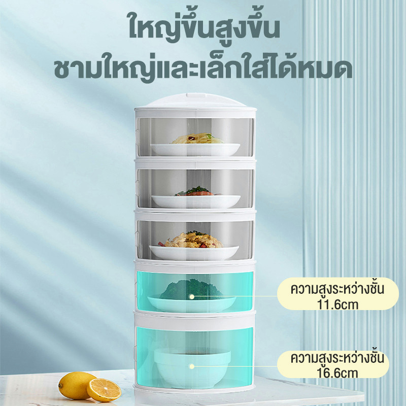 KANO เก็บอาหาร ชั้นเก็บกับข้าว3/4/5 ฝาครอบอาหาร รูปที่ 5
