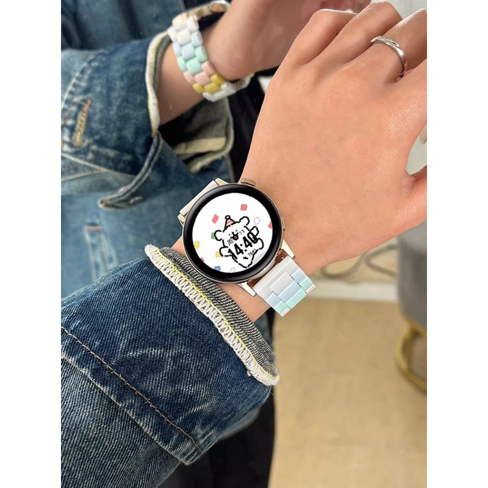 สายนาฬิกาข้อมือเรซิ่นน่ารัก แบบเปลี่ยน สําหรับ Garmin Forerunner 645 245 245M 55 158 255 265 165 Venu 2 3 Garmin Vivoactive 5