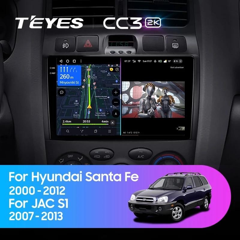 Teyes CC3L CC3 2K เครื่องเล่นมัลติมีเดีย วิทยุ GPS Android 10 No 2din 2 din dvd สําหรับรถยนต์ Hyundai Santa Fe SM 2000-2012 JAC S1 (Rein) 1 2007-2013