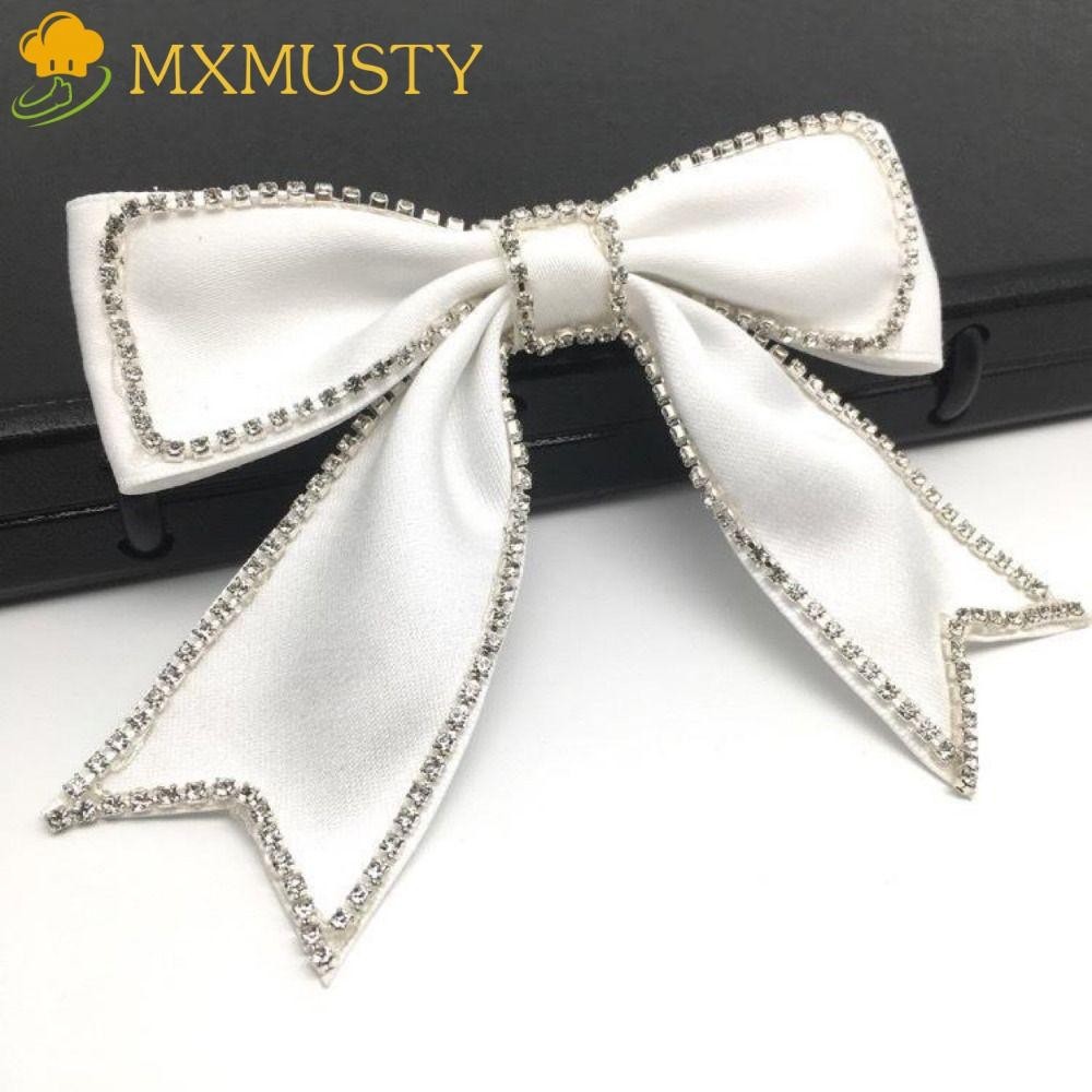 Mxmusty แผ่นริบบิ้นโบว์ แฮนด์เมด 3D พร้อมเข็มกลัด เครื่องประดับ สําหรับผู้หญิง