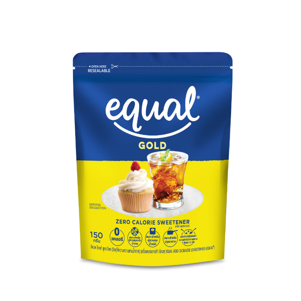 Equal Gold Sucralose -Zero Calorie Sweetener 150 กรัม วัตถุให้ความหวานแทนน้ำตาล (05-6987)