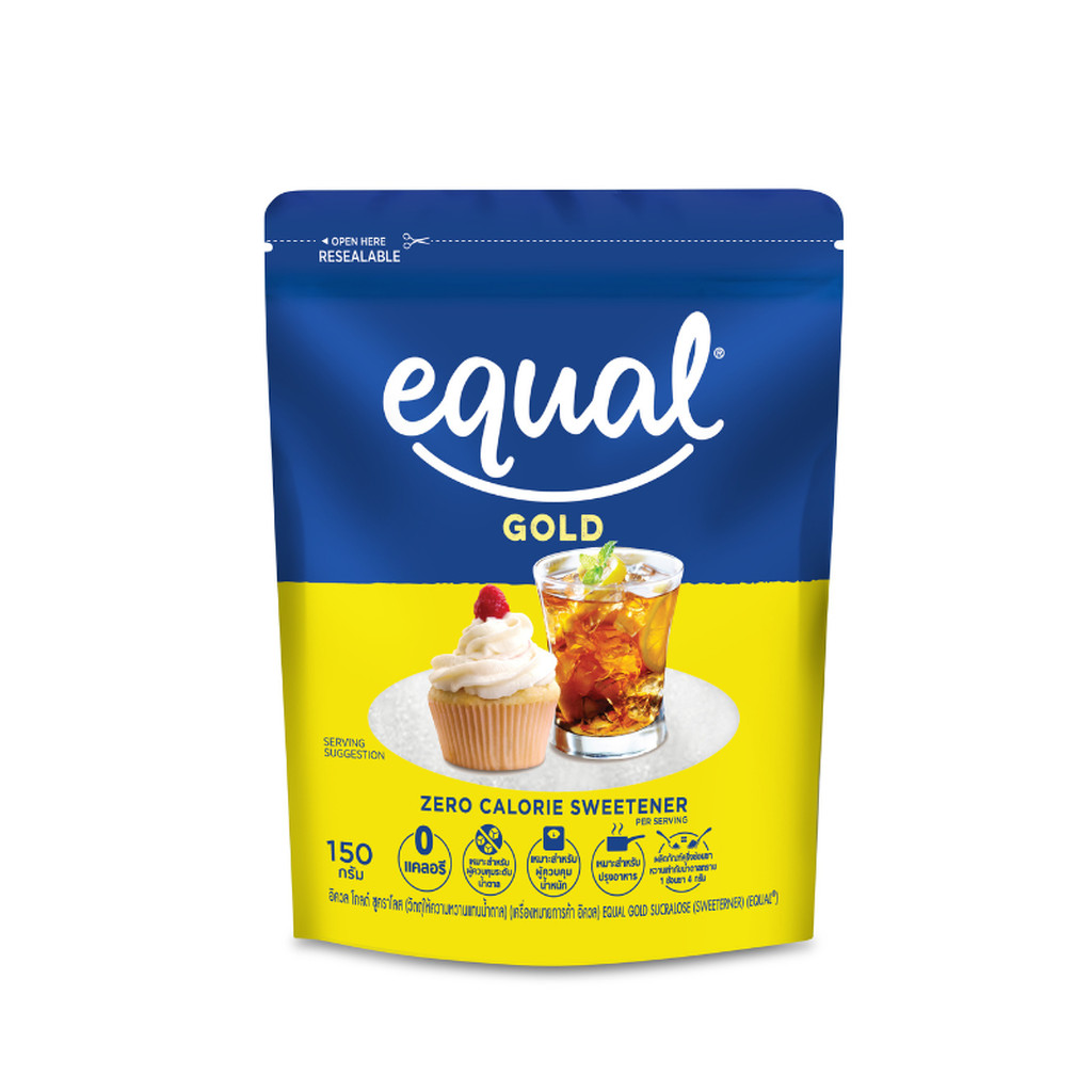 Equal Gold Sucralose -Zero Calorie Sweetener 150 กรัม วัตถุให้ความหวานแทนน้ำตาล (05-6987)
