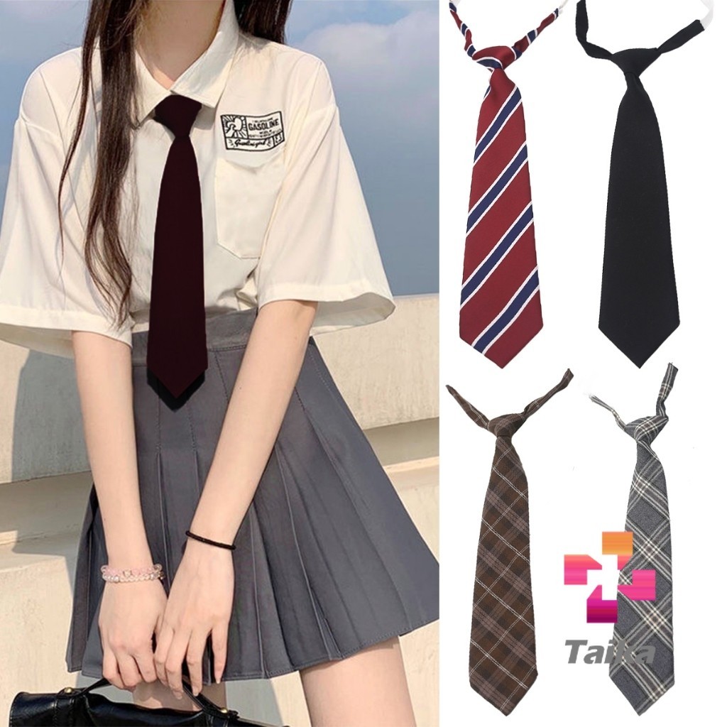 Taika เนคไทแฟชั่นสำเร็จรูป โบว์นักเรียนญี่ปุ่น JK ปรับขนาดได้ necktie