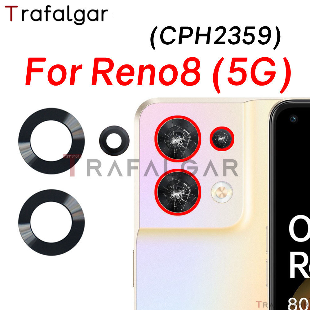 เลนส์กระจกกล้องด้านหลัง แบบเปลี่ยน พร้อมสติกเกอร์กาว สําหรับ OPPO Reno8 Reno 8 5G CPH2359