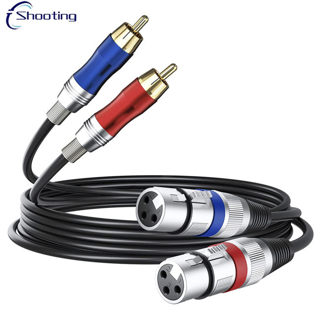 ขายดี!  สายเคเบิ้ลเชื่อมต่อเสียง Dual Xlr 3-pin Female To Dual Rca Male Audio Cable Dual Xlr To Dual Rca Plug Patch Cord Connector Wire Wire