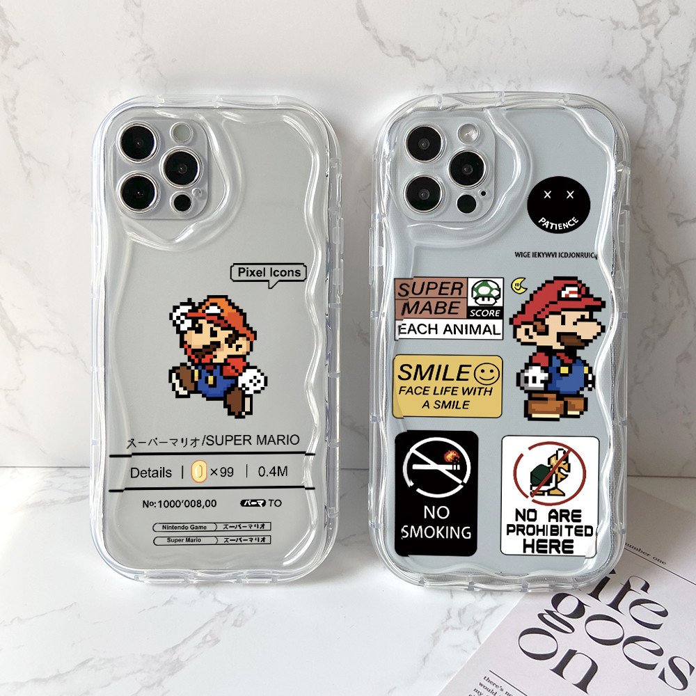 เคสโทรศัพท์มือถือแบบนิ่ม ใส ลายเกม Super Mario สีครีม สําหรับ Redmi Note 13 12 12S 11 10 10X 9 8 Pro Plus 4G 5G 13C 12C 10C 10A 9C NFC Prime