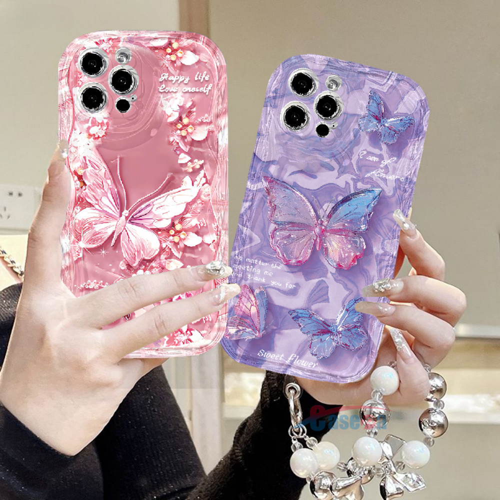 ใหม่ล่าสุดปลอกผีเสื้อ hp OPPO A3X A18 A60 A17 A16 A15 A15s A5S A17K A16K A38 A58 A78 A57