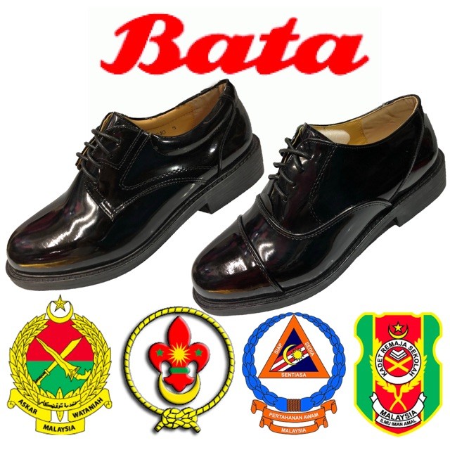 Bata Mens Oxford Executive Black Glossy รองเท้าหนังอย่างเป็นทางการ Kasut Kulit สีดํา Berkilat Potong