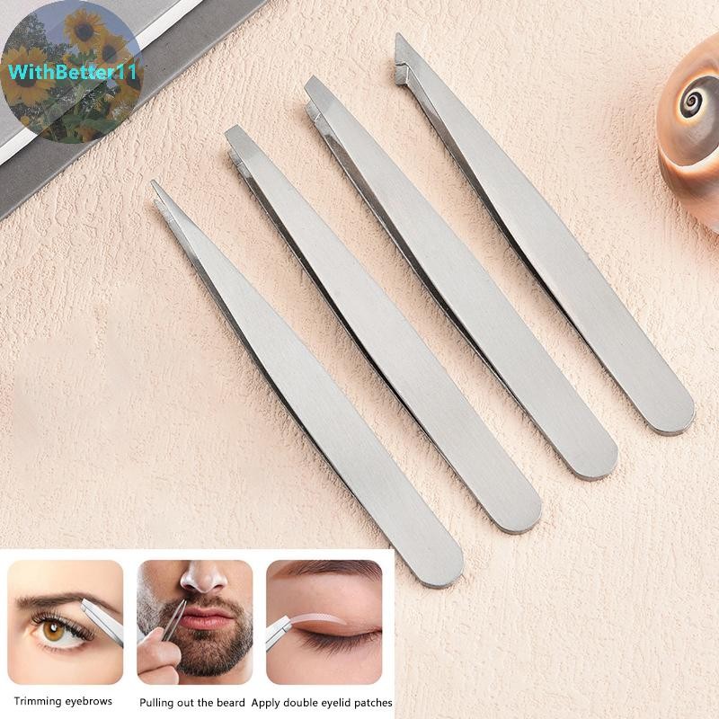 แหนบคิ้วดีกว่าแหนบมืออาชีพสแตนเลสสําหรับกําจัดขนเครื่องมือแต่งหน้าใบหน้าและตา ไทย