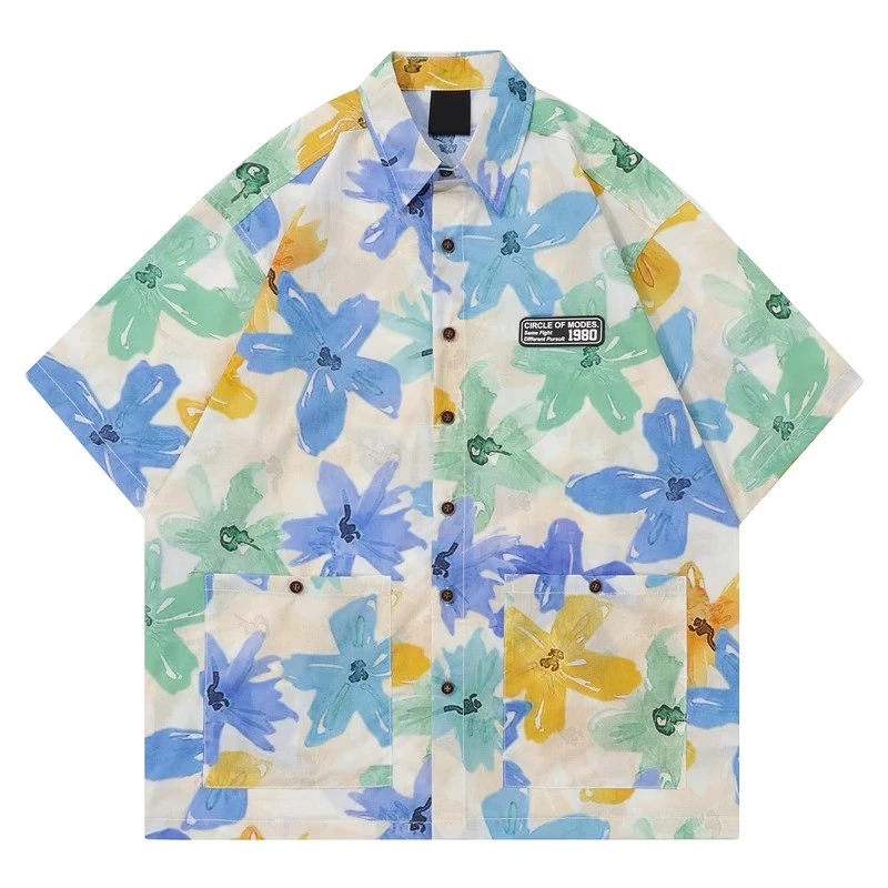 เสื้อแขนสั้น ลายดอกวินเทจ Oversize ทรงหลวม thumbnail 6