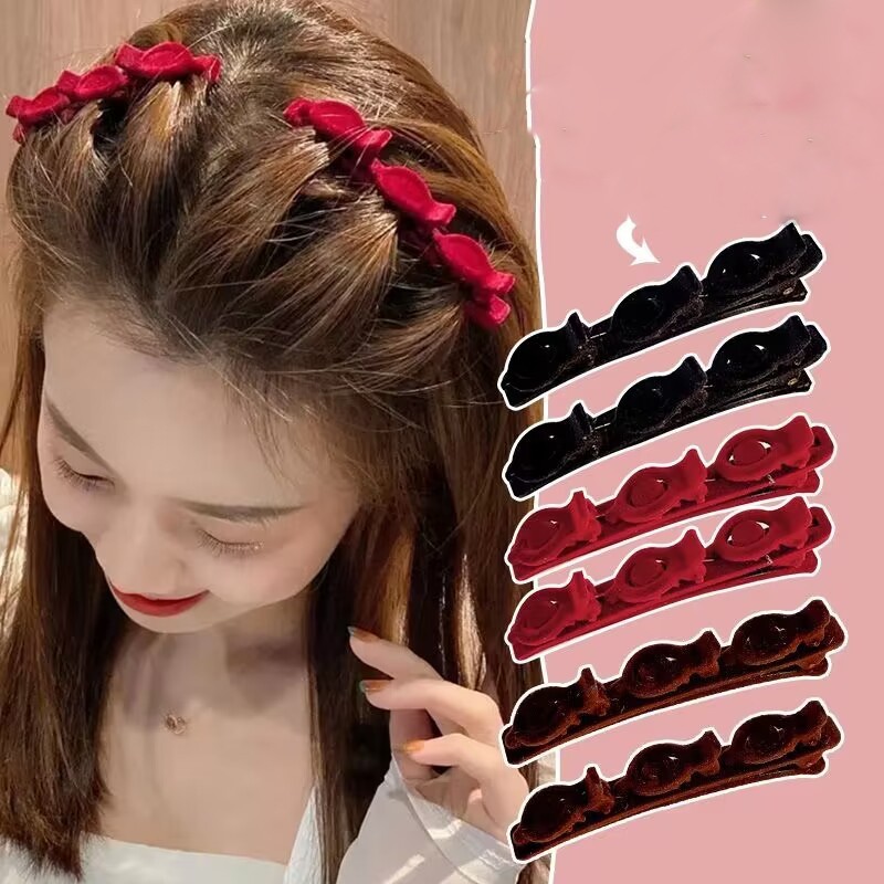 คลิปหัวเจ้าหญิงด้านหน้าหน้าผากเนื้อทรงผม Flocking Duckbill Hairpin Bangs Hairpin Headdress