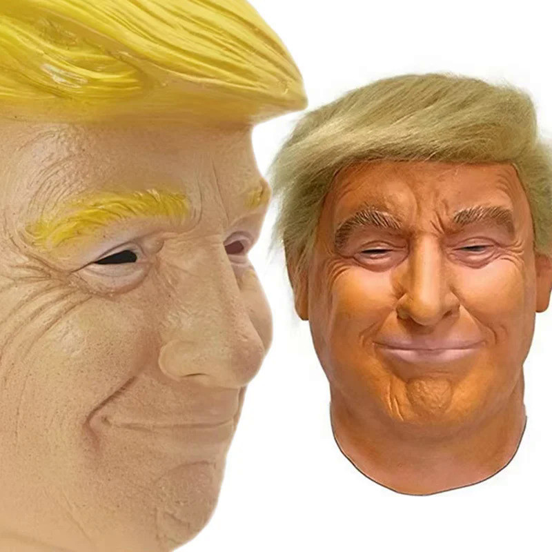 Trump Latex Mask Funny Sichuan Pu Biden Figure Mask Full Face Headgear Biden Halloween Mask Cosplay 
