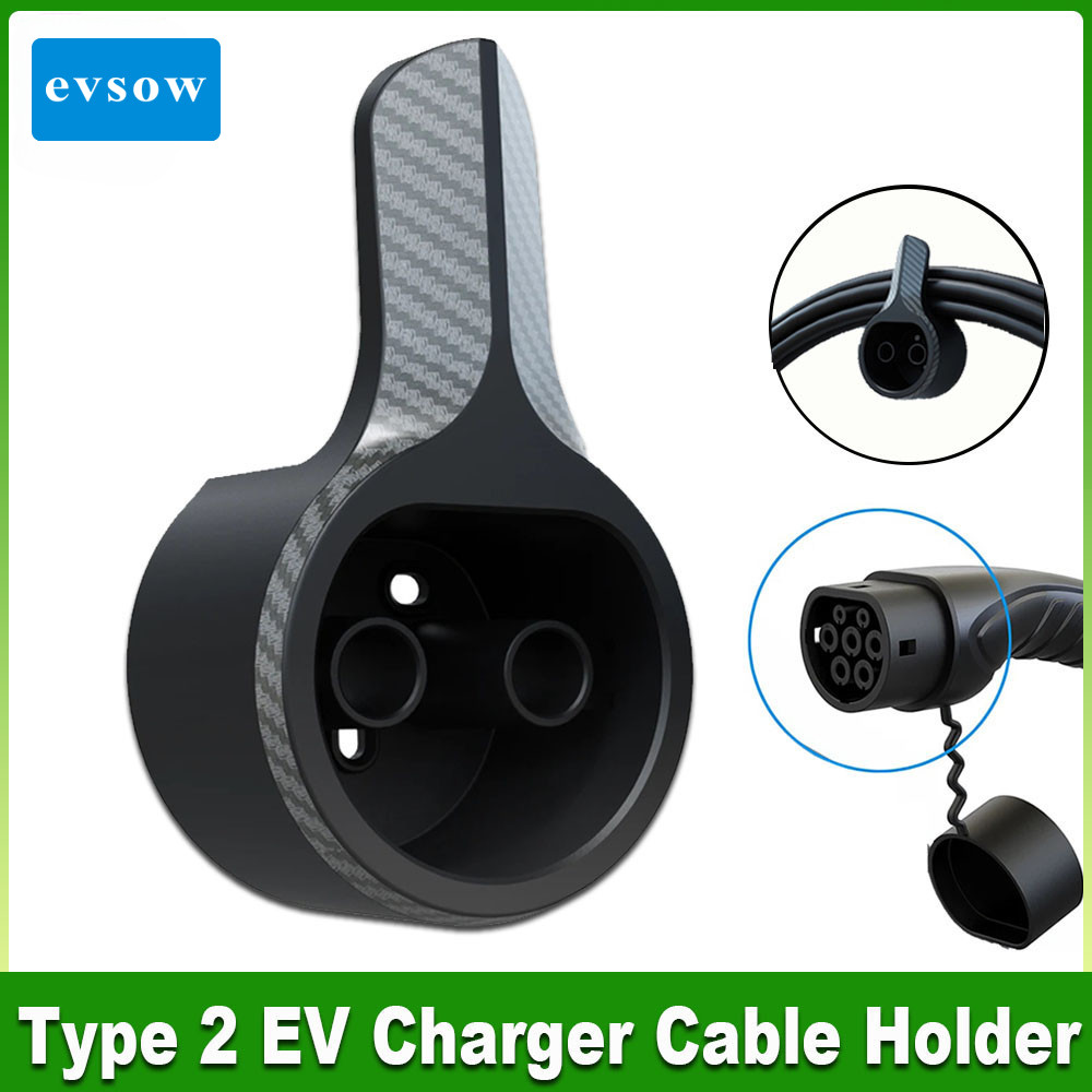 Evsow ประเภท 2 EV Charger ผู้ถือสายไฟฟ้า Wall Mount สายชาร์จสําหรับรถยนต์ไฟฟ้าสําหรับ Type2