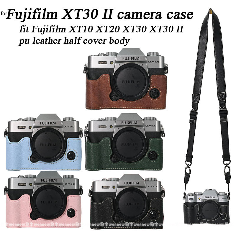 ซองหนัง PU สําหรับ Fujifilm XT30 II กระเป๋ากล้องครึ่งฝาครอบ Fujifilm XT10 XT20 XT30 XT30 II ปลอก