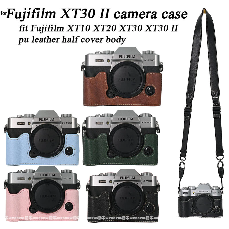 XT30 III PU หนังสําหรับ Fujifilm XT30 II III กระเป๋ากล้องครึ่งฝาครอบ Fujifilm XT10 XT20 XT30 XT30 II XT30 mark 3 ปลอก