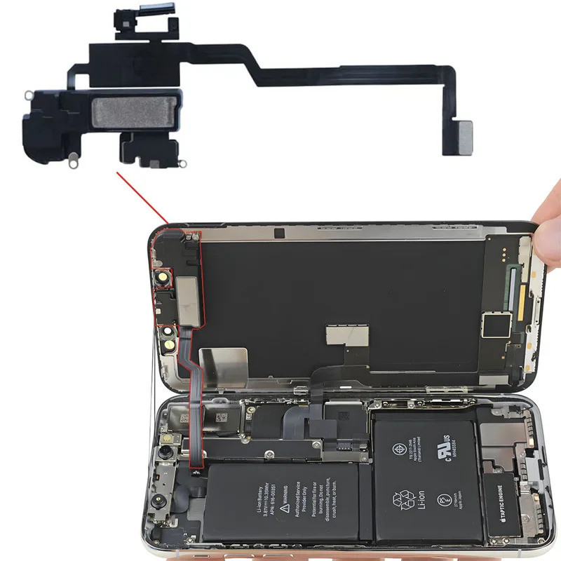 ลำโพงหูฟังสำหรับ iPhone X XR XS 11 Pro Max พร้อมสายเคเบิลเปลี่ยน ไม่มี Face ID
