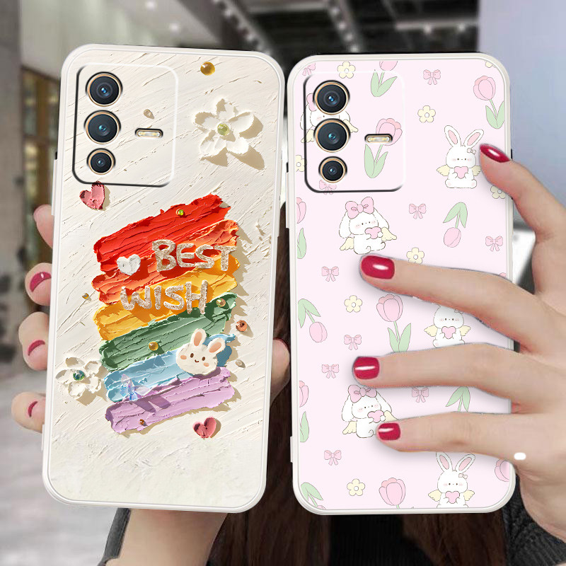 เคสนิ่มสีขาวสําหรับvivo V23 5g V23pro 5g AnticrackปลอกคุณภาพสูงTPU Coverป้องกันยางซิลิโคนเคสโทรศัพท์