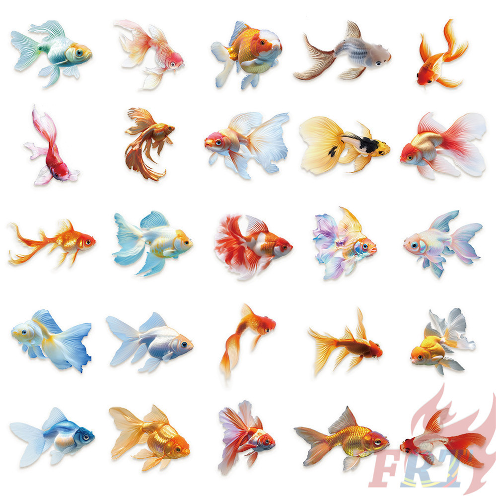 50ชิ้น/เซ็ต ❉ ปลาทอง . สติ๊กเกอร์ PET Rumble Fish ❉ Diy แฟชั่นสติ๊กเกอร์กันน้ํา Doodle สติ๊กเกอร์