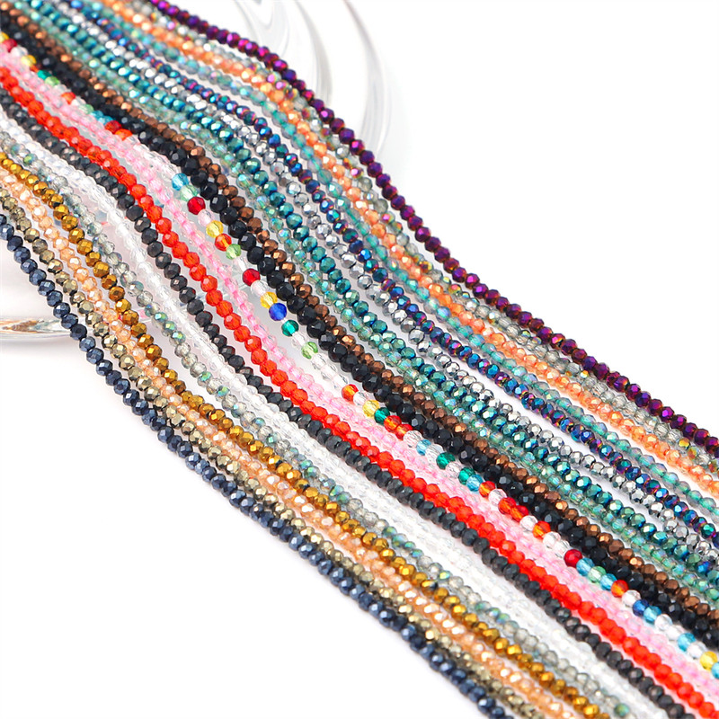 185ชิ้น/ถุง2มิลลิเมตรส่องแสงคริสตัลลูกปัดล้อเหลี่ยมเพชรพลอยลูกปัดแก้วสําหรับต่างหูสร้อยคอ ทําเอง เครื่องประดับทํา - รูปที่ 6