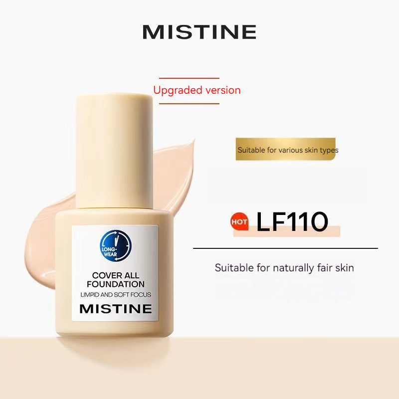 Mistine รองพื้น เนื้อลิขวิด สีฟ้า ติดทนนาน ไม่จางหาย สําหรับแต่งหน้า