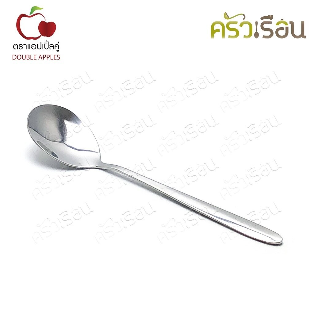 Double Apples ช้อนเกาหลี ลายเรียบ กลาง 18.9 x 3.8 ซม. รูปที่ 2