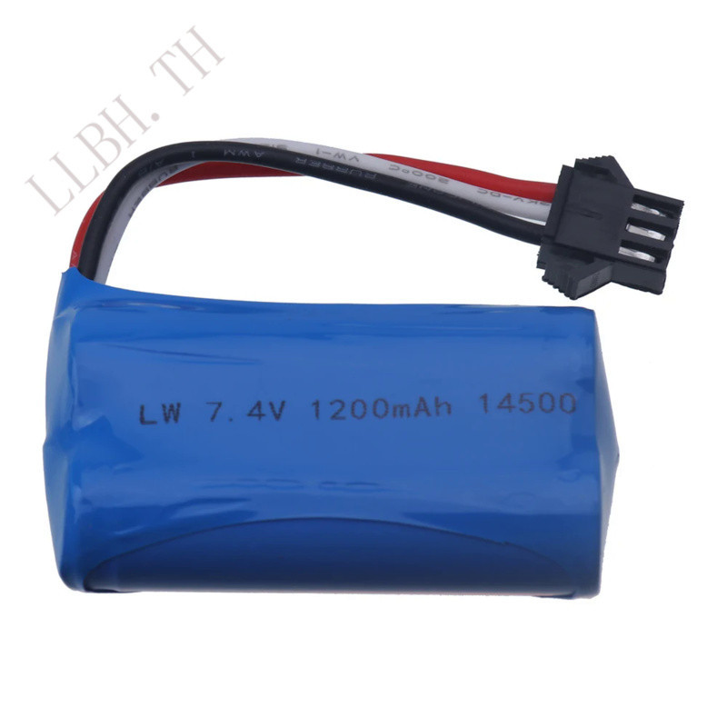 7.4 V 1200mah 14500 Li-ion Battery and Charger for Electric Toys Water Bullet Gun 7.4V 2s Battery fo
