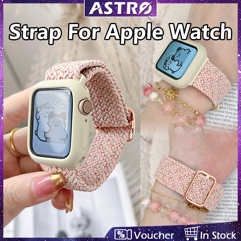 Astro สายนาฬิกาข้อมือไนล่อนถัก ยืดหยุ่น ปรับได้ สําหรับ Apple Watch 49 มม. 45 มม. 41 มม. 44 มม. 40 มม. 42 มม. 38 มม. iWatch Ultra SE Series 9 8 7 6 5 4 3 2 1