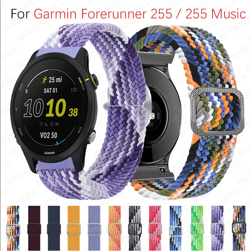 สายนาฬิกาข้อมือไนล่อนถัก ปรับได้ สําหรับ Garmin Forerunner 965 955 265 255 Smart Watch