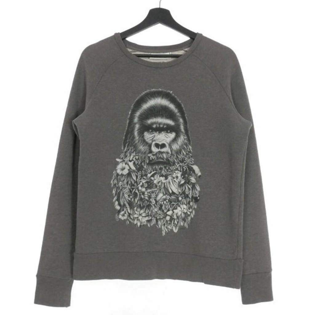 Ami Paris AMI PARIS Gorilla Print Sweatshirt Grey Direct from Japan Secondhand