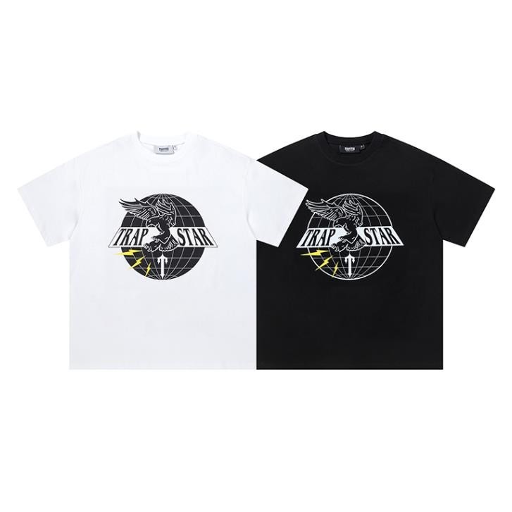 T Trapstar 710 เสื้อยืดแขนสั้น ผ้าฝ้ายแท้ ทรงหลวม สไตล์ฮิปฮอป สตรีท