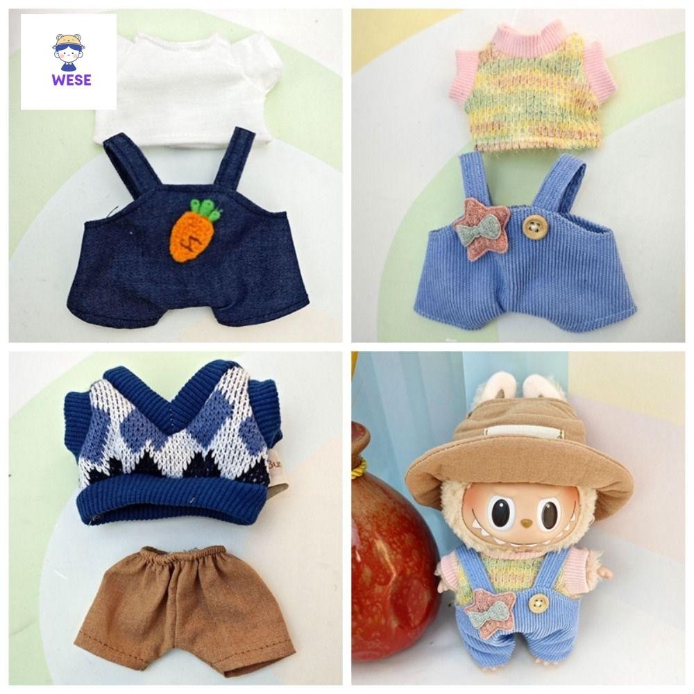 Worldselect ชุดเสื้อผ้าตุ๊กตา Labubu ผ้าฝ้าย 15 ซม. น่ารัก หลากสี 1 ชุด