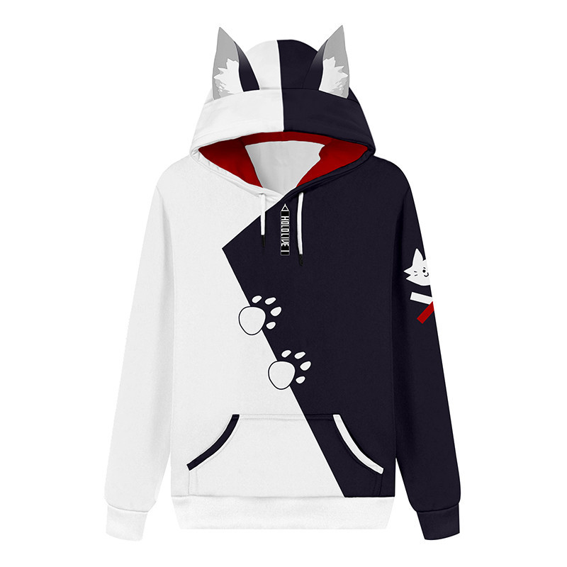 เสื้อกันหนาวลําลอง มีฮู้ด พิมพ์ลาย Hololive VTuber Ookami Mio 3 มิติ สไตล์สตรีท สําหรับผู้ชาย และผู้หญิง