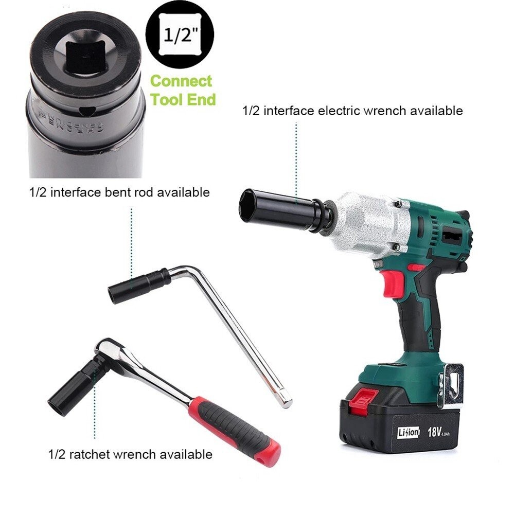 ลูกบล็อค ยาว128MM. ขนาด4หุน สีดำ ลูกบล็อก ปากหกเหลี่ยม 1/2นิ้ว(4หุน) ลูกบ๊อก บล็อกลม ชุดลูกบล็อกยาว ชุดบล็อก ชุดประแจไฟฟ - รูปที่ 5