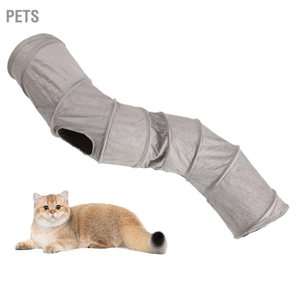 Pets อุโมงค์แมวแบบพับได้ Interactive Crinkle พื้นที่ขนาดใหญ่ลูกแมวอุโมงค์ของเล่นสำหรับแมวลูกแมวสัตว์เลี้ยงตัวน้อย