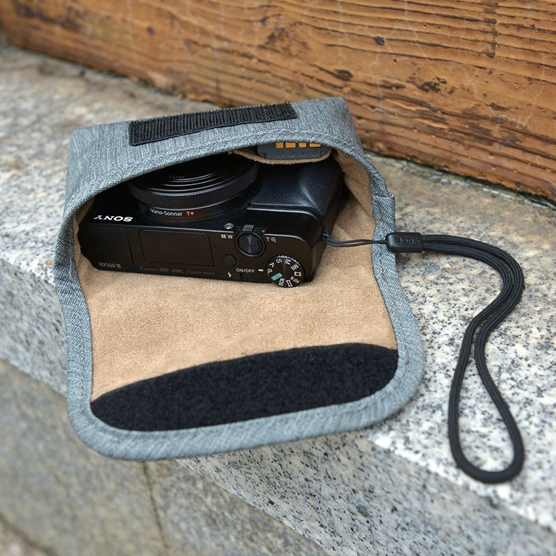 กระเป๋าใส่กล้อง แบบพกพา สีดํา สําหรับ Sony RX100M6 M5 M4 Canon Fuji Rico RX100M6 M5 M4 Canon Fuji Rico 04.22