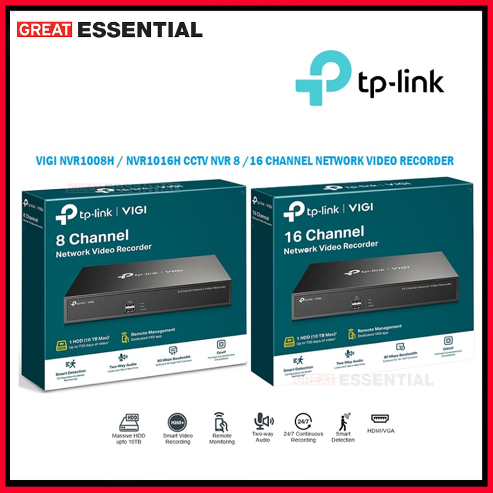 TP LINK VIGI NVR1008H / NVR1016H กล้องวงจรปิด NVR 8 /16 CHANNEL NETWORK VIDEO RECORDER
