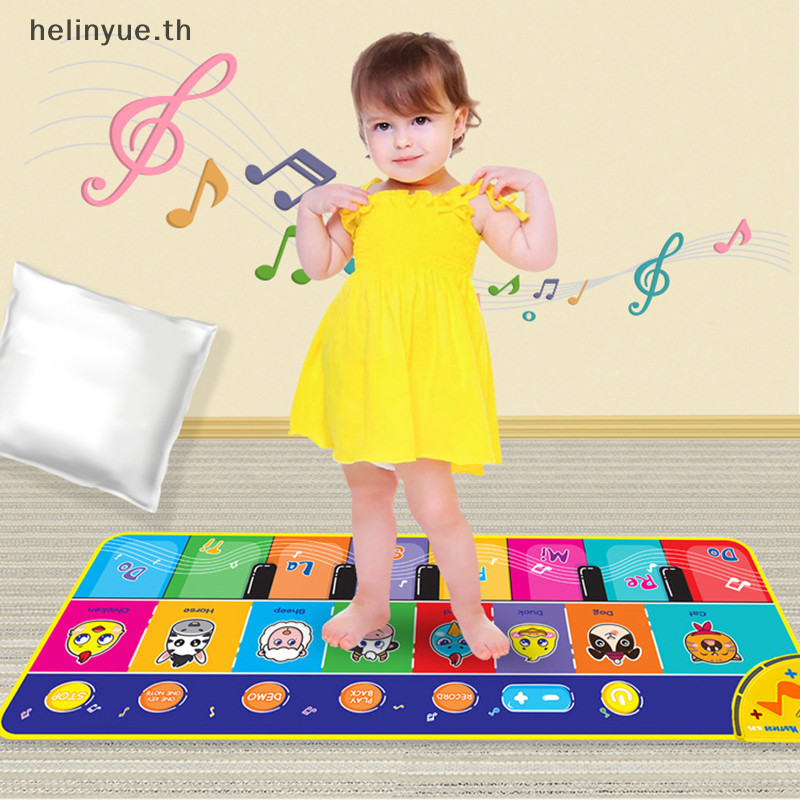 Helinyue เสื่อเปียโน คีย์บอร์ด พร้อมแผ่นเต้นรํา 8 แผ่น ของเล่นสําหรับเด็ก
