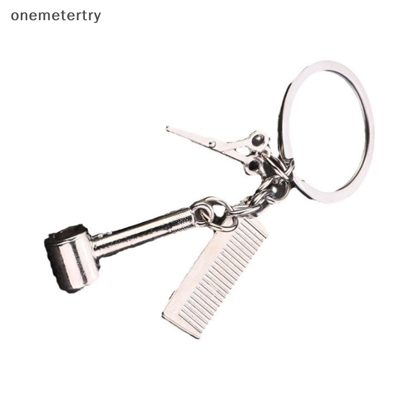 Onem Creative ใหม ่ เครื ่ องเป ่ าผมกรรไกรหวีพวงกุญแจ Key แหวนตัดผมชุด Key Chain Creative อุปกรณ ์ เสริมสําหรับผู ้ หญิงผู ้ ชายของขวัญ n