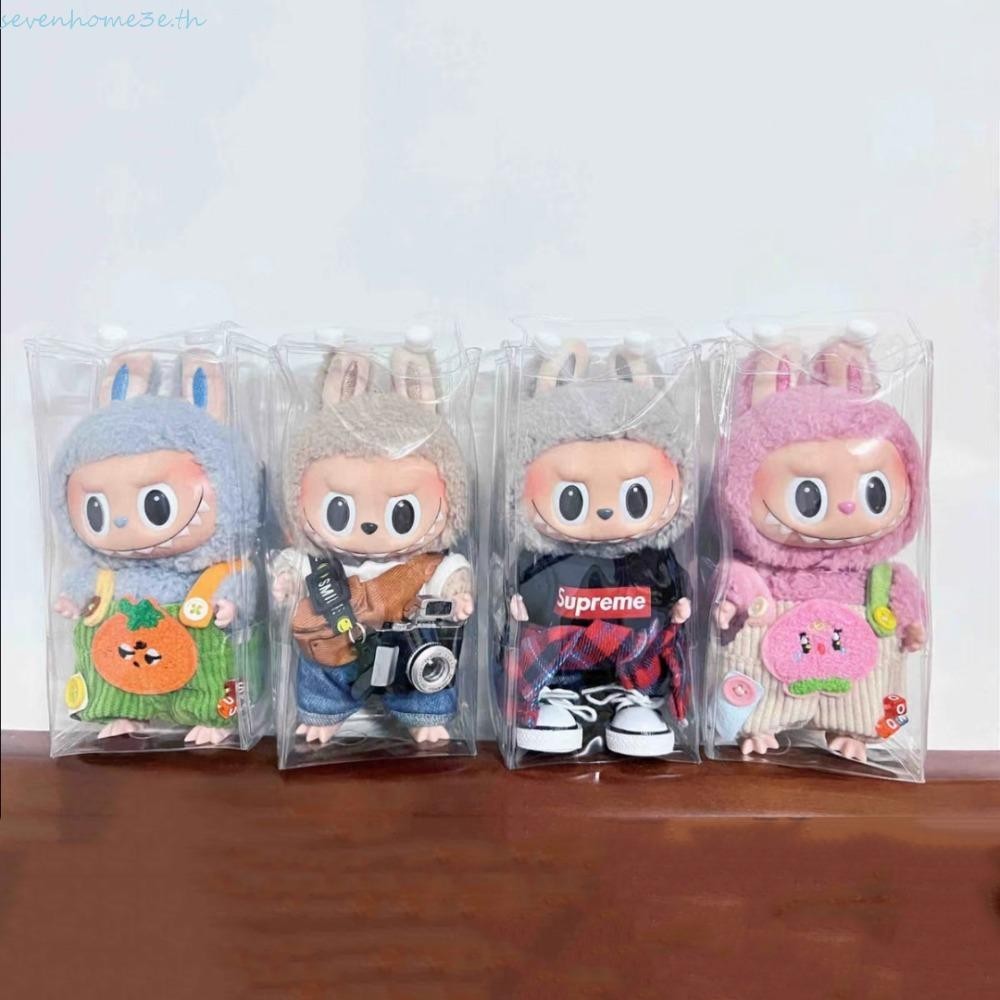 Sevenhome3e 2pcs Labubu เวลาตุ ๊ กตา Outgoing Bag, กันฝุ ่ น PVC Labubu เวลาแสดง Bag, ตุ ๊ กตา Outgoing กระเป ๋ า Thicken พร ้ อมพวงกุญแจตุ ๊ กตา Labubu เวลาตุ ๊ กตา Bun กระเป ๋ าองค ์ กร