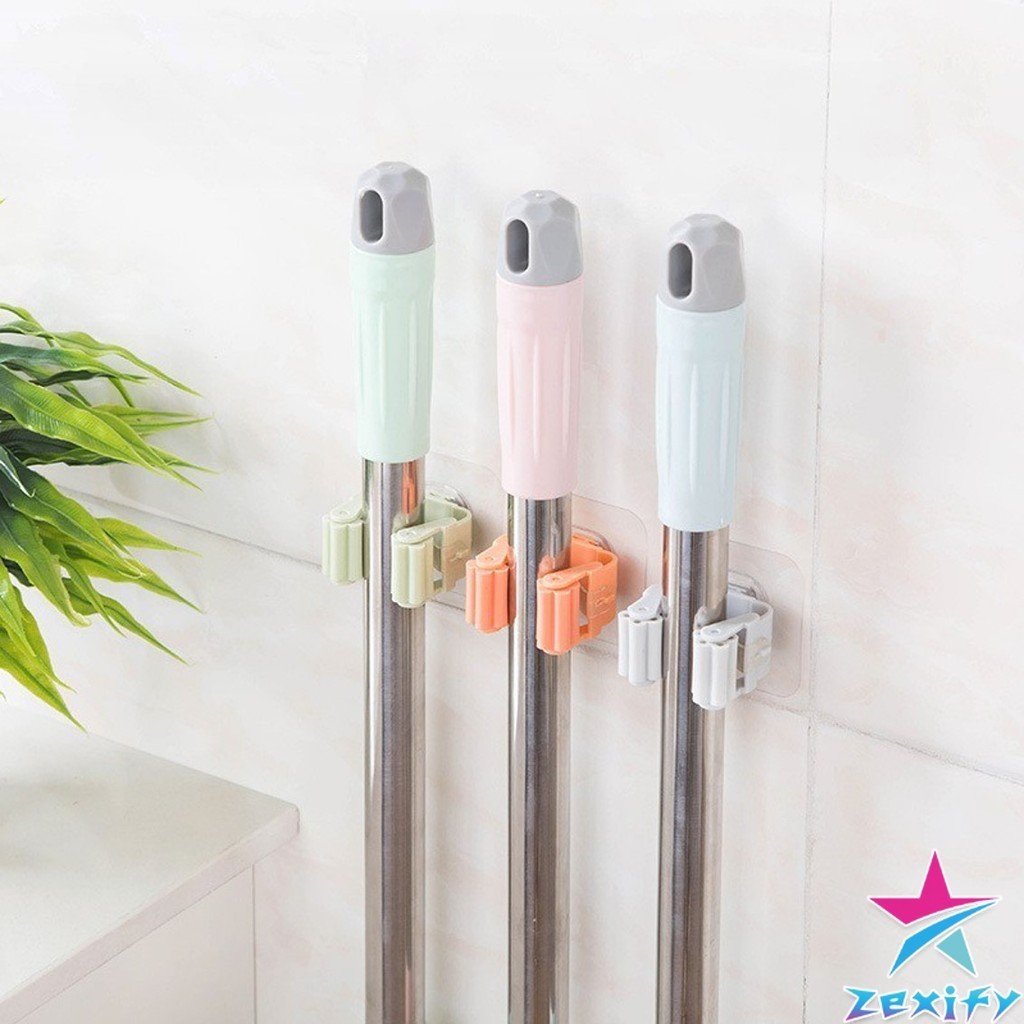 ZXF ที่เก็บไม้กวาด ที่เก็บไม้ถูพื้น ตะขอเก็บไม้ถูพื้น mop ชั้นวางห้องน้ำถ้วยดูด ตะขอเก็บไม้กวาด ตะขอติดผนัง แร็คจัดเก็บ