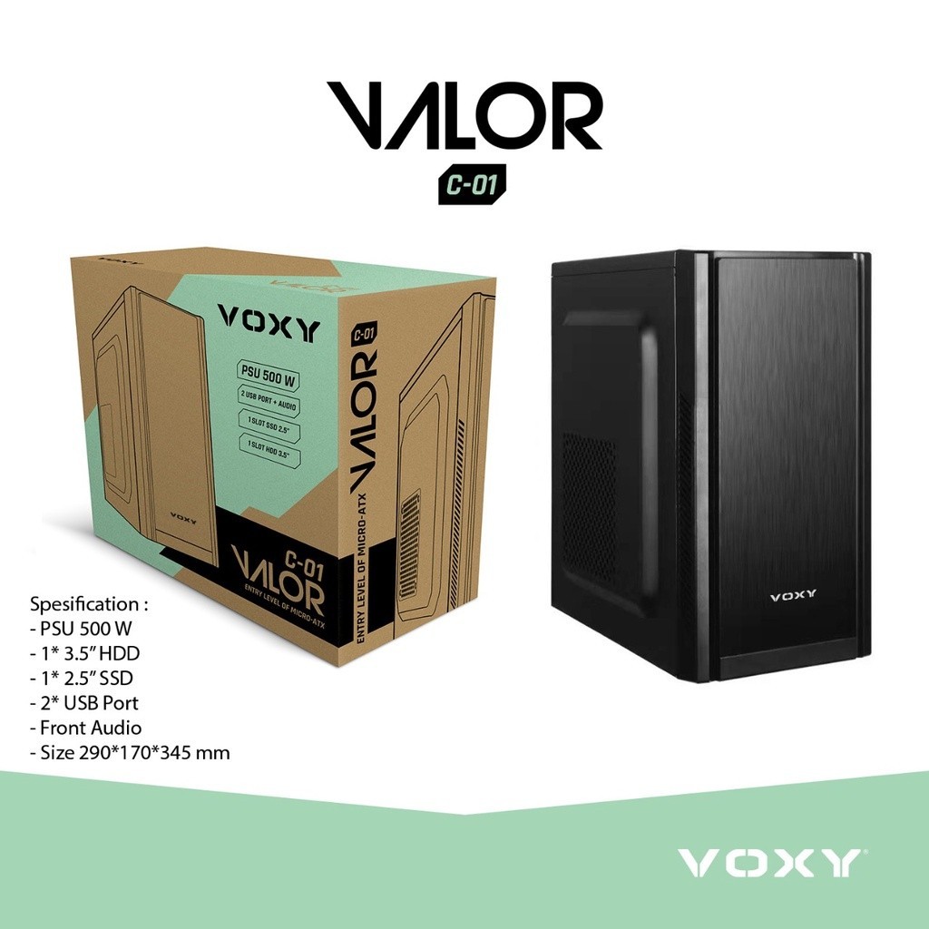 เคส Voxy VALOR C-01 MICRO-ATX พร ้ อมเคส CPU คอมพิวเตอร ์ PSU 500W/
