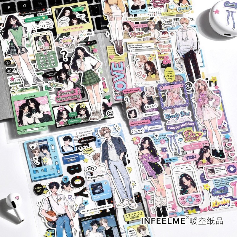 Mr. Paper แพ็ค 2 แผ่น สติกเกอร์กระจกเงา สไตล์เกาหลี สติกเกอร์รูปแบบตัวละครสำหรับวัยรุ่น บัญชีมือสร้างสรรค์ คุณต้องการอะไร โทรศัพท์มือถือ การ์ดอวยพร แก้วน้ำ สติกเกอร์ตก แต่ง