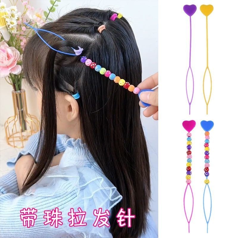 เด ็ กที ่ มีสีสันรักลูกปัดผมดึงง ่ ายใช ้ งานง ่ ายผมถักเปียเครื ่ องมือแฟนซีถักผมดึงเข ็ มลูกปัดสไตล ์ WIIY